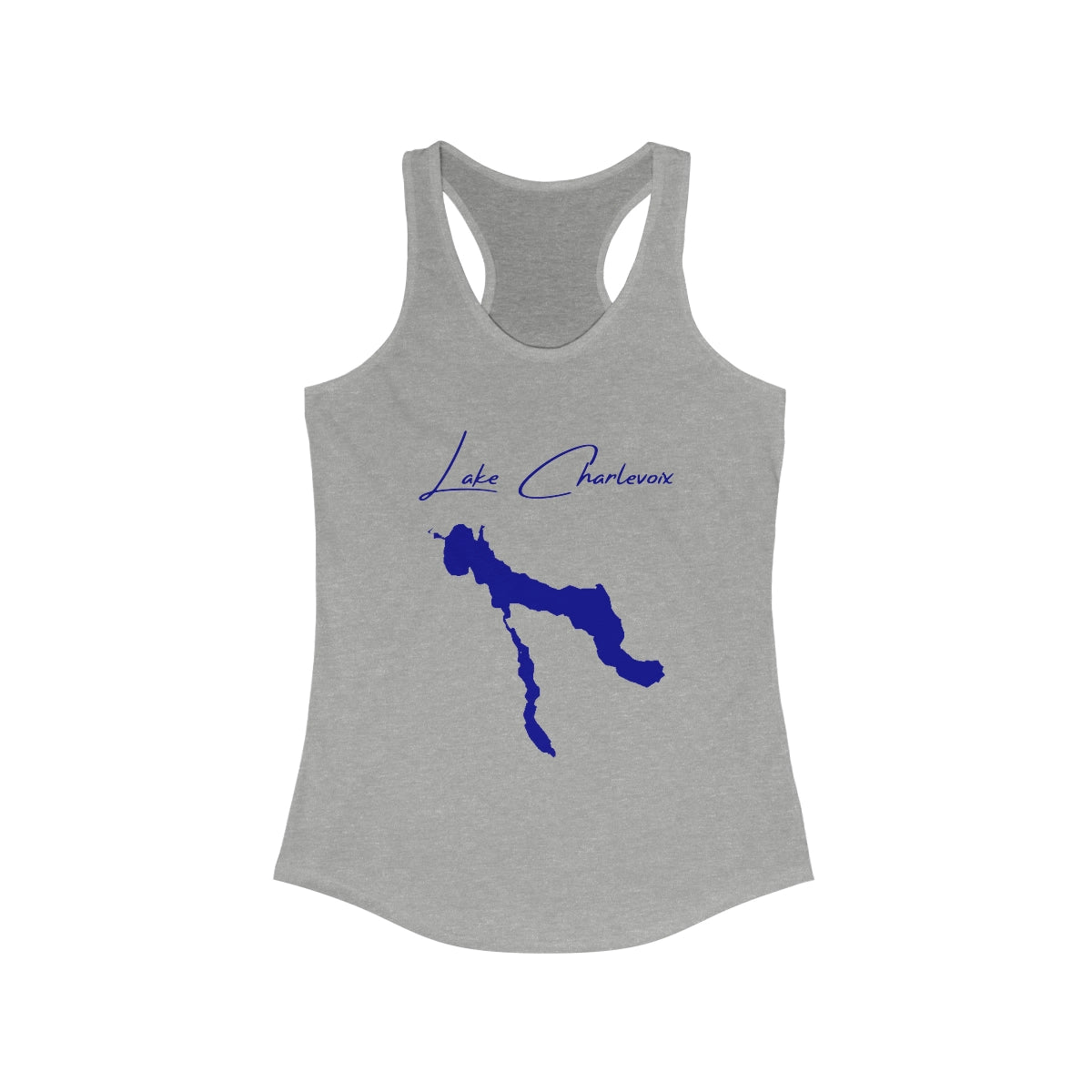 Michigan  Lake  Charlevoix  Racerback-Tank  front  position  view  from  front  heather  grey.webp