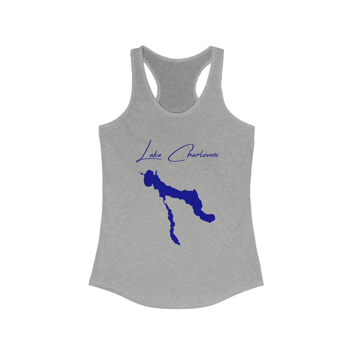 Michigan  Lake  Charlevoix  Racerback-Tank  front  position  view  from  front  heather  grey.webp