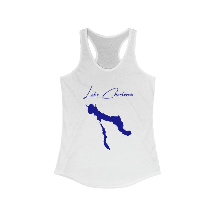 Michigan  Lake  Charlevoix  Racerback-Tank  front  position  view  from  front  solid  white.webp