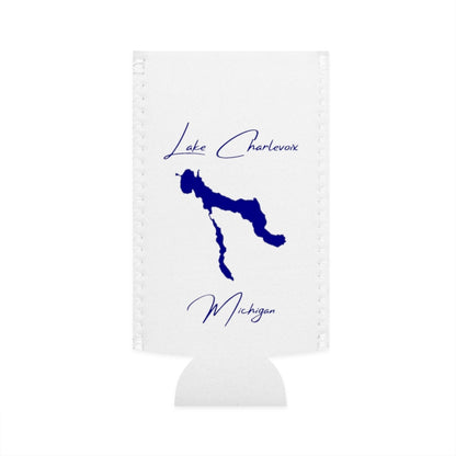 Michigan  Lake  Charlevoix  Slim  Can  Koozie  front  position  view  from  flat-front  white.webp
