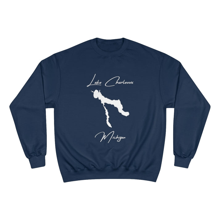 Michigan  Lake  Charlevoix  Sweatshirt  front  position  view  from  front  navy.webp