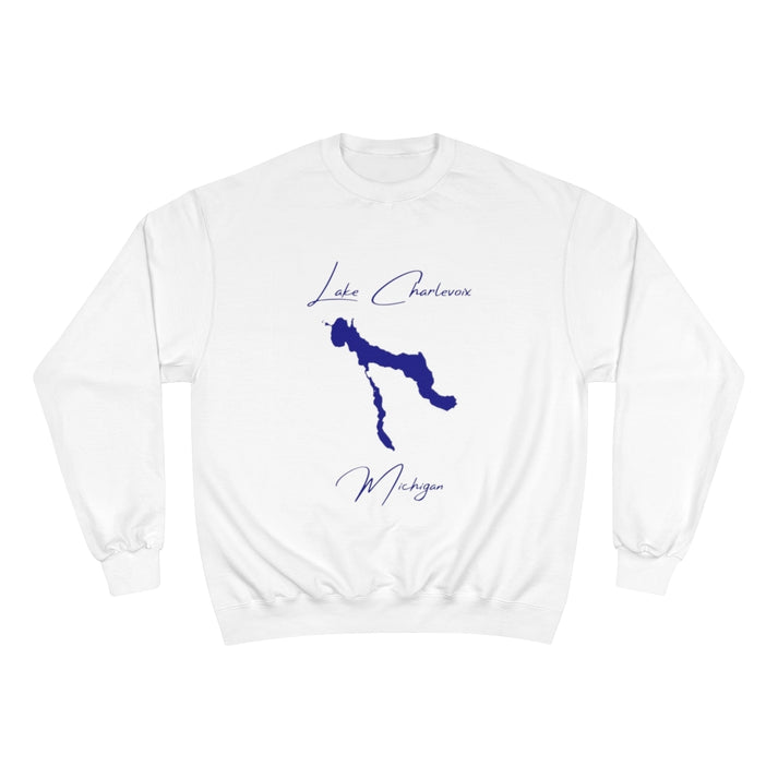 Michigan  Lake  Charlevoix  Sweatshirt  front  position  view  from  front  white.webp