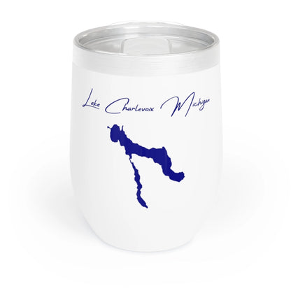 Michigan  Lake  Charlevoix  Wine  Tumbler  front  position  view  from  front  white.webp