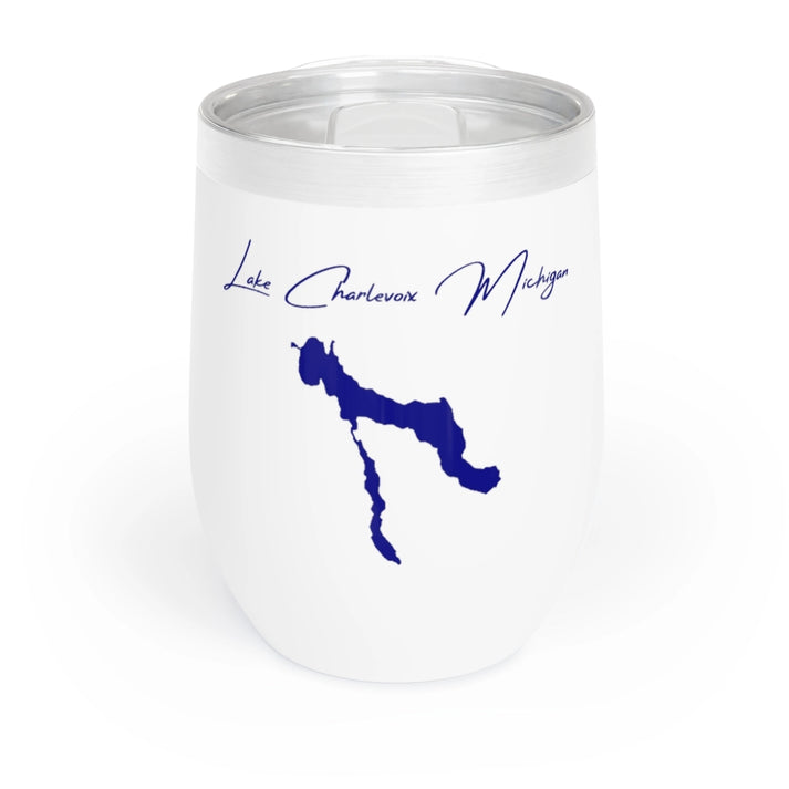 Michigan  Lake  Charlevoix  Wine  Tumbler  front  position  view  from  front  white.webp