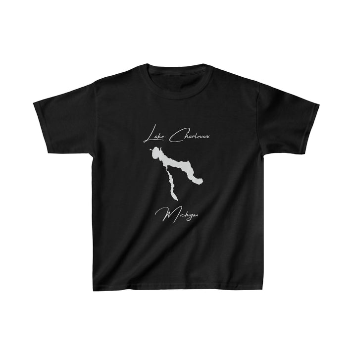 Michigan  Lake  Charlevoix  Youth  T-shirt  front  position  view  from  front  black.webp