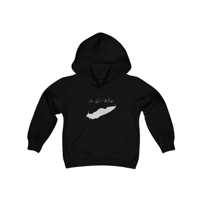 Michigan  Lake  Erie  Youth  Hoodie  front  position  view  from  front  black.webp