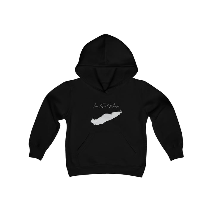 Michigan  Lake  Erie  Youth  Hoodie  front  position  view  from  front  black.webp