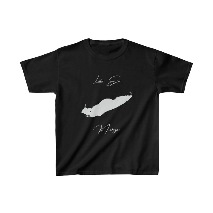Michigan  Lake  Erie  Youth  T-shirt  front  position  view  from  front  black.webp
