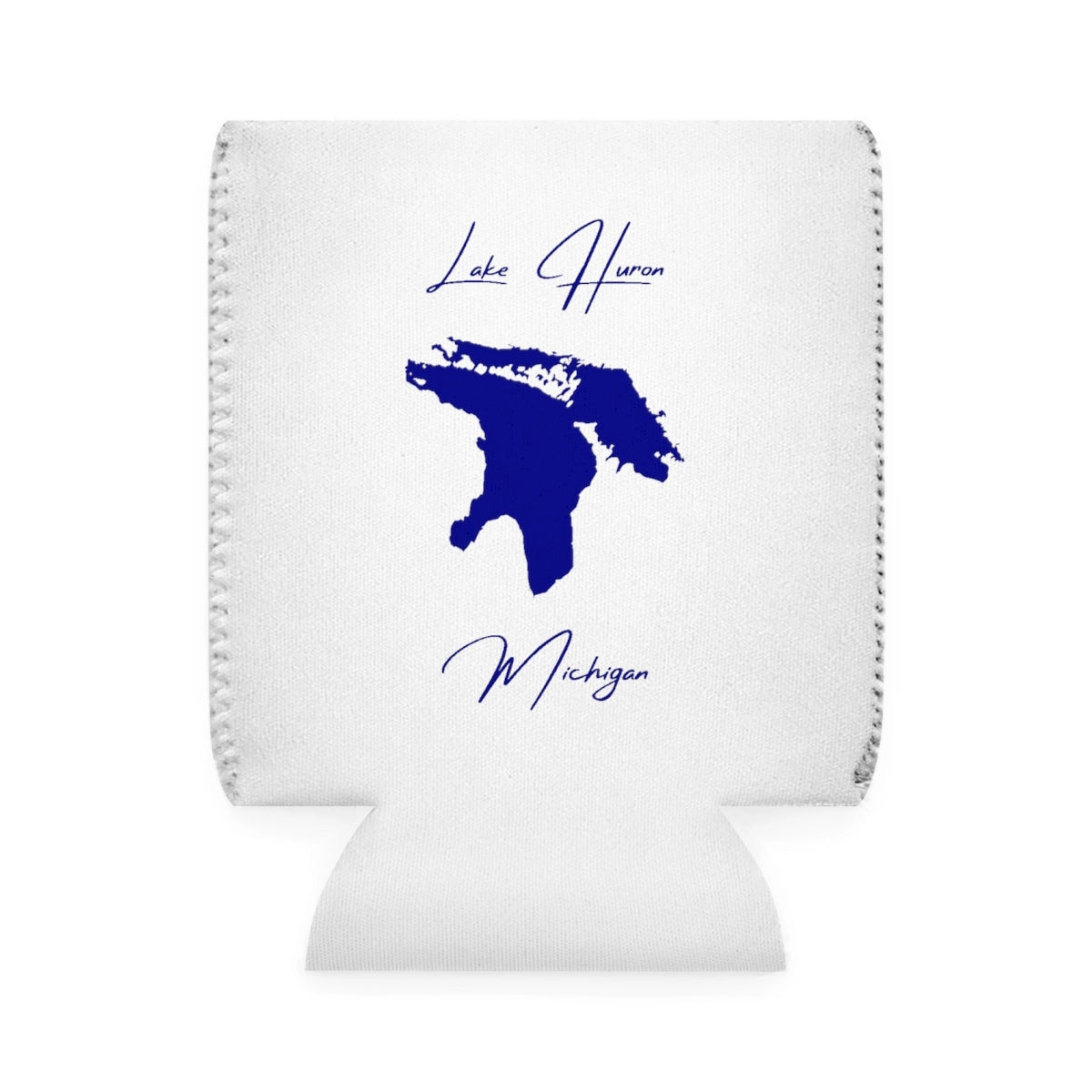 Michigan  Lake  Huron  Can  Koozie  front  position  view  from  front-1  white.webp