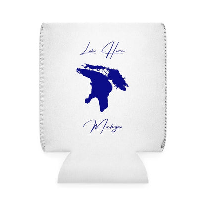 Michigan  Lake  Huron  Can  Koozie  front  position  view  from  front-1  white.webp