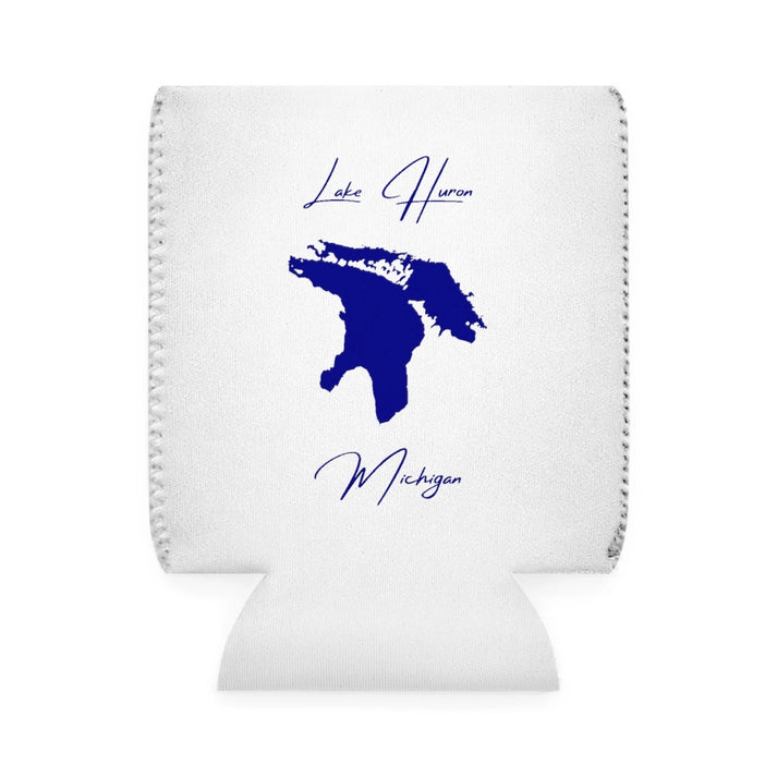 Michigan  Lake  Huron  Can  Koozie  front  position  view  from  front-1  white.webp