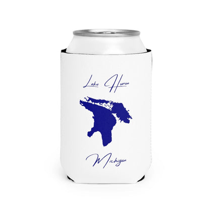 Michigan  Lake  Huron  Can  Koozie  front  position  view  from  front-2  white.webp