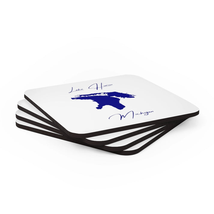 Michigan  Lake  Huron  Coaster  Set  front  position  view  from  stacked  3.75  x  3.75.webp