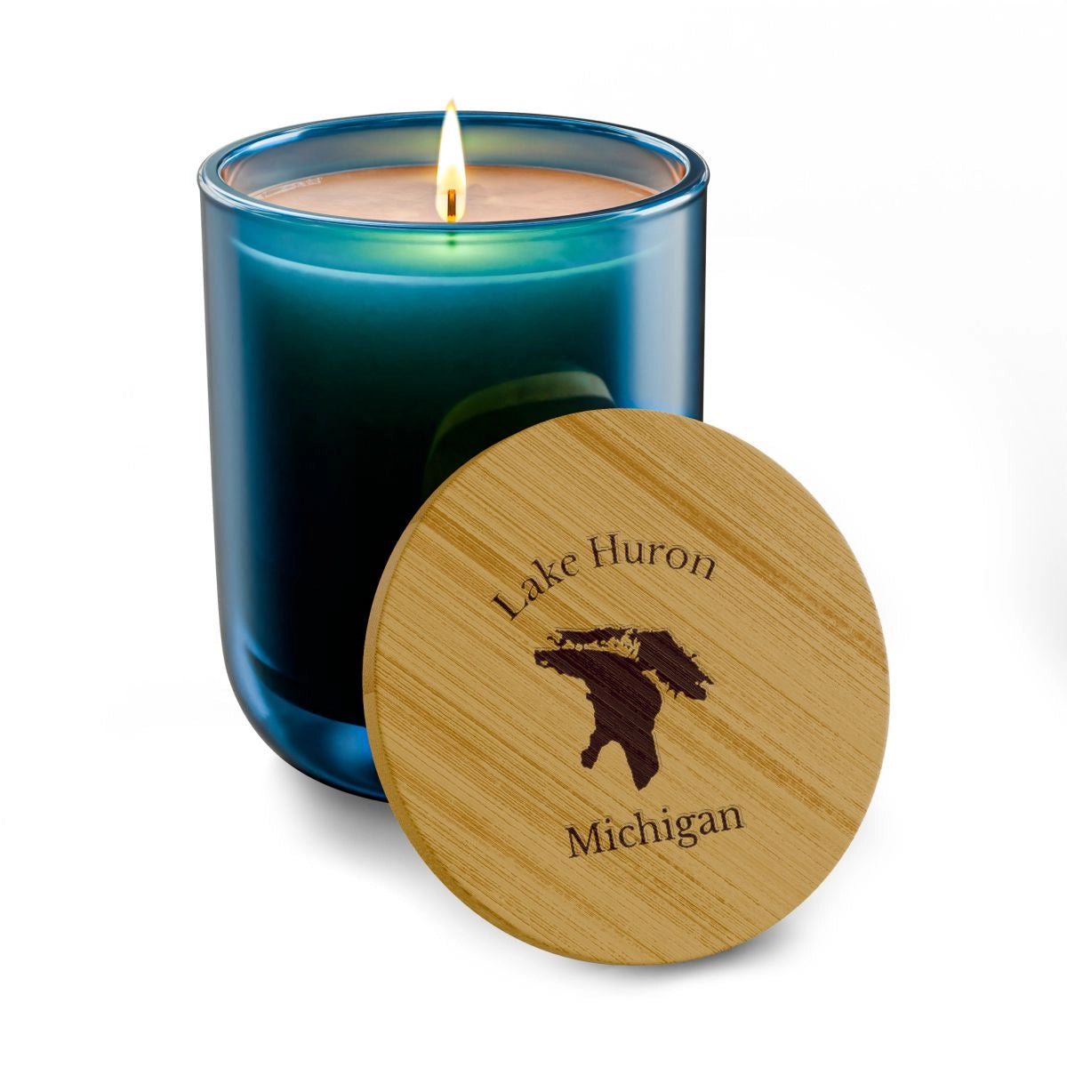 Michigan  Lake  Huron  Engraved  Candle  other  position  view  from  front  deep  pacific.webp