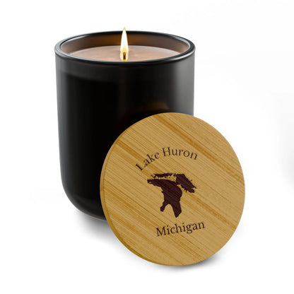 Michigan  Lake  Huron  Engraved  Candle  other  position  view  from  front  true  noir  (matte).webp