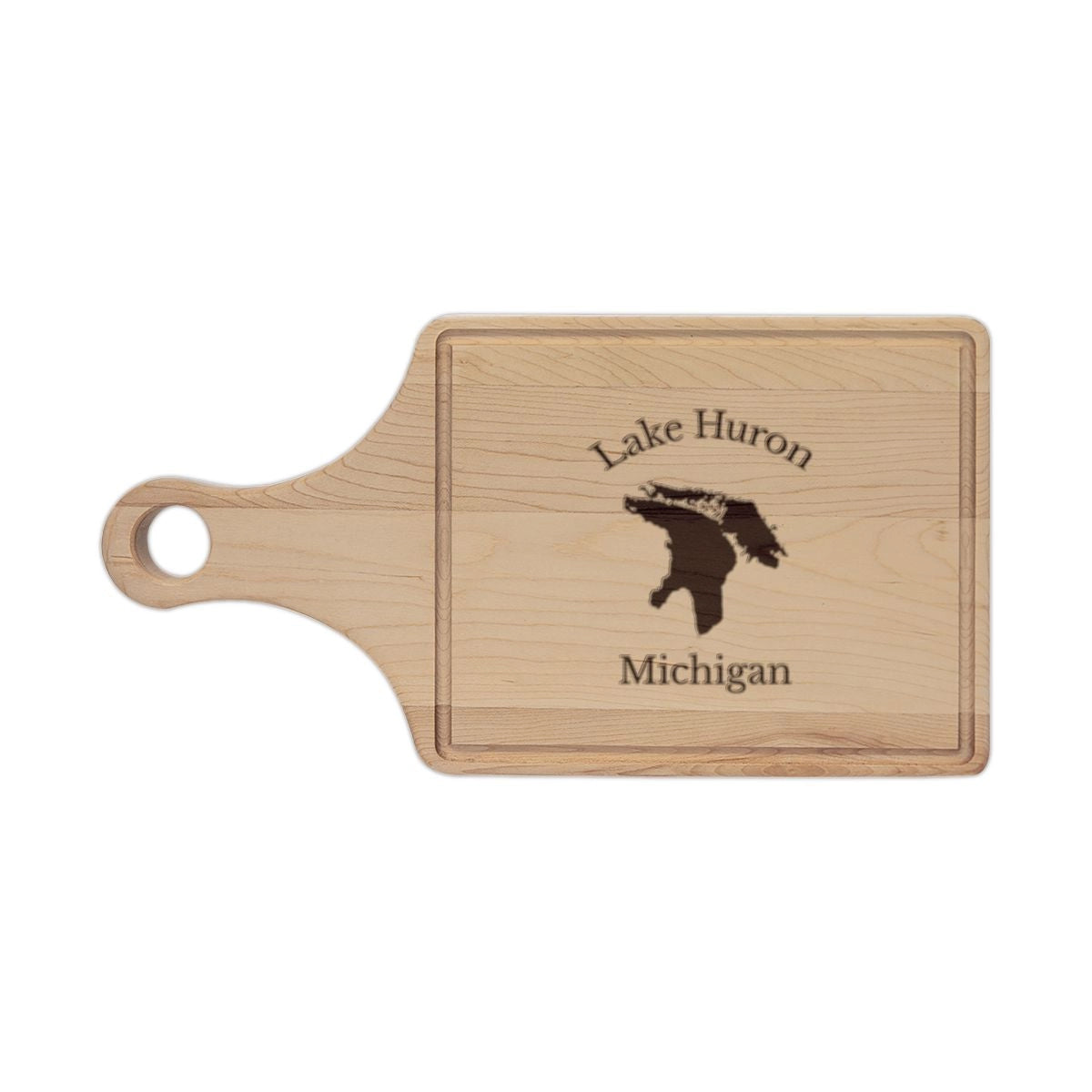 Michigan  Lake  Huron  Engraved  Cutting  Board  front  position  view  from  front  maple.webp