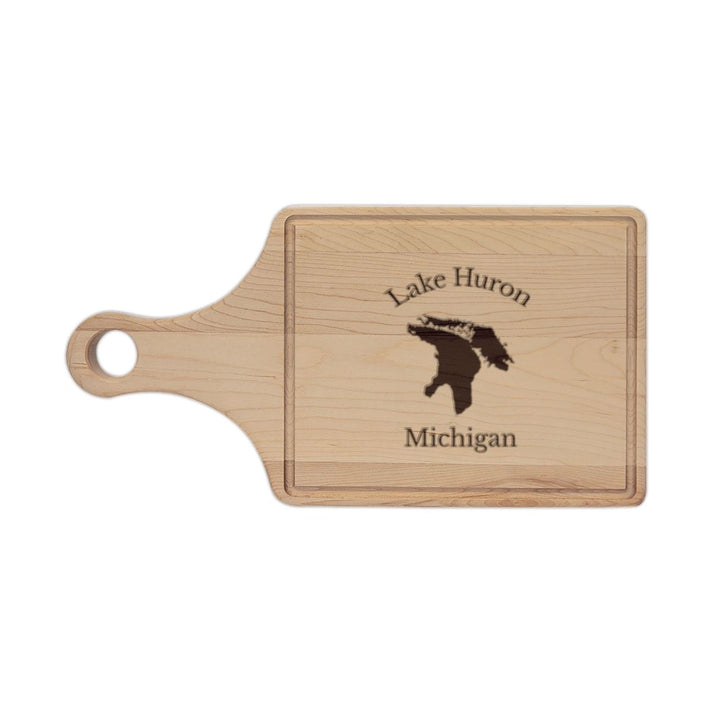 Michigan  Lake  Huron  Engraved  Cutting  Board  front  position  view  from  front  maple.webp