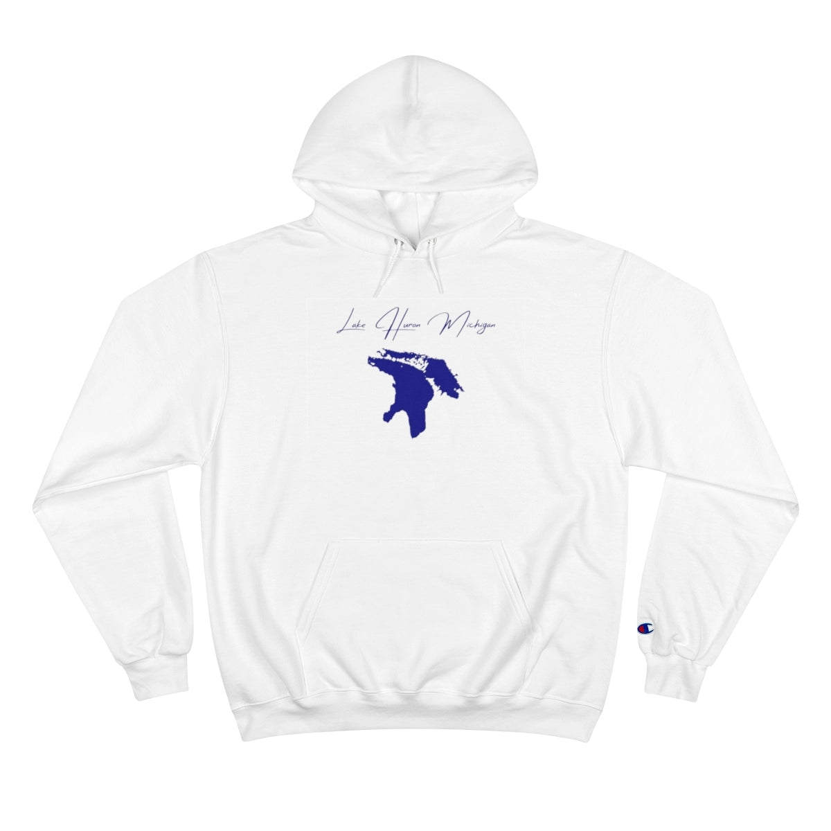 Michigan  Lake  Huron  Hoodie  front  position  view  from  front  white.webp