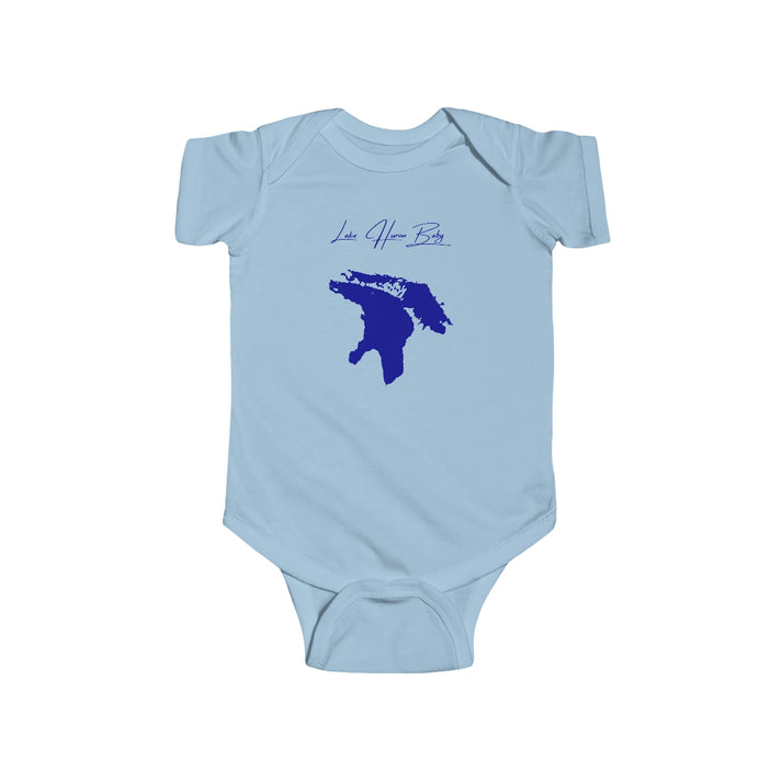 Michigan  Lake  Huron  Onesie  front  position  view  from  front  light  blue.webp