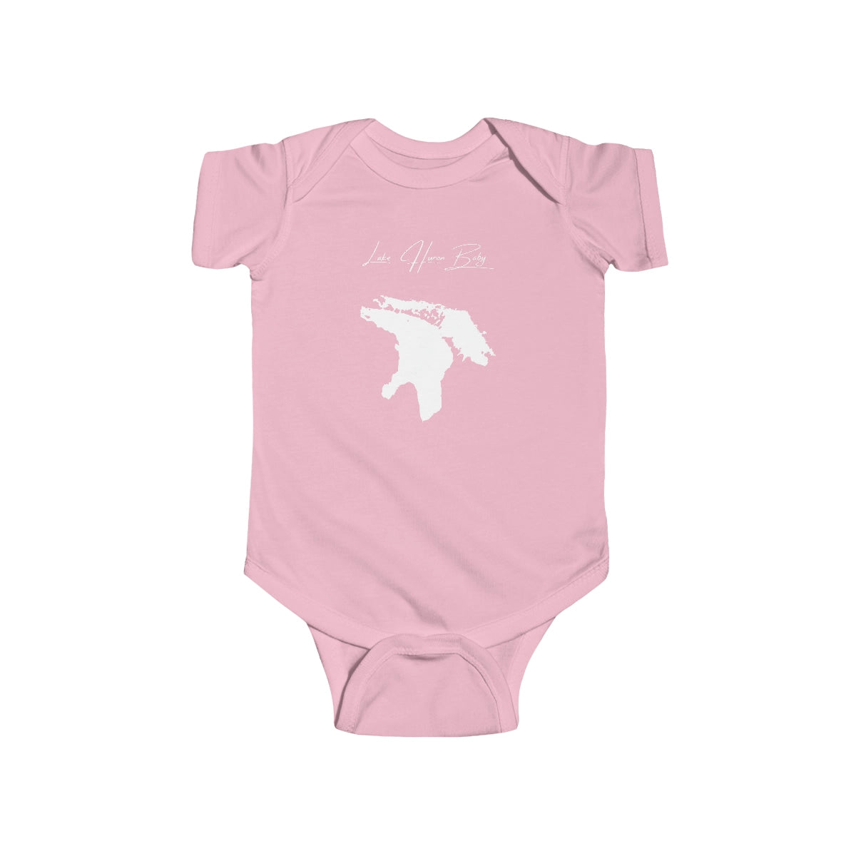 Michigan  Lake  Huron  Onesie  front  position  view  from  front  pink.webp