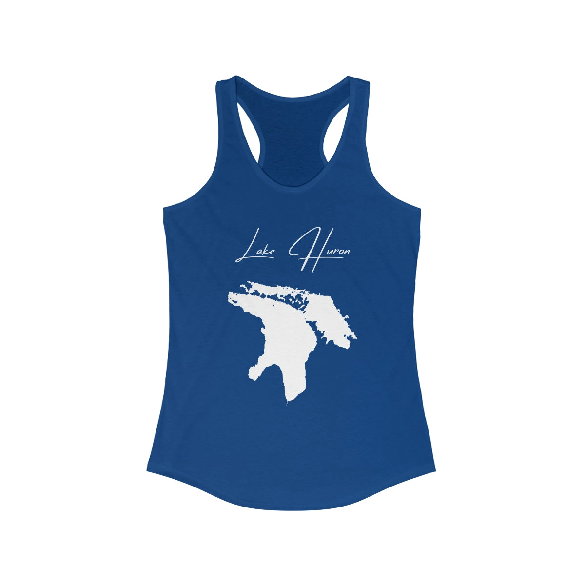 Michigan  Lake  Huron  Racerback-Tank  front  position  view  from  front  solid  royal.webp