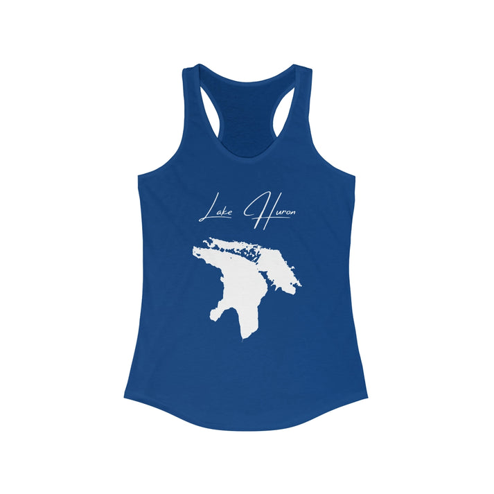 Michigan  Lake  Huron  Racerback-Tank  front  position  view  from  front  solid  royal.webp