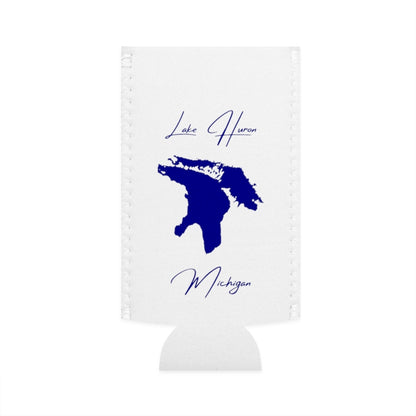Michigan  Lake  Huron  Slim  Can  Koozie  front  position  view  from  flat-front  white.webp