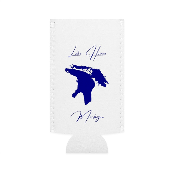 Michigan  Lake  Huron  Slim  Can  Koozie  front  position  view  from  flat-front  white.webp