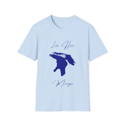 Michigan  Lake  Huron  T-shirt  front  position  view  from  front  light  blue.webp