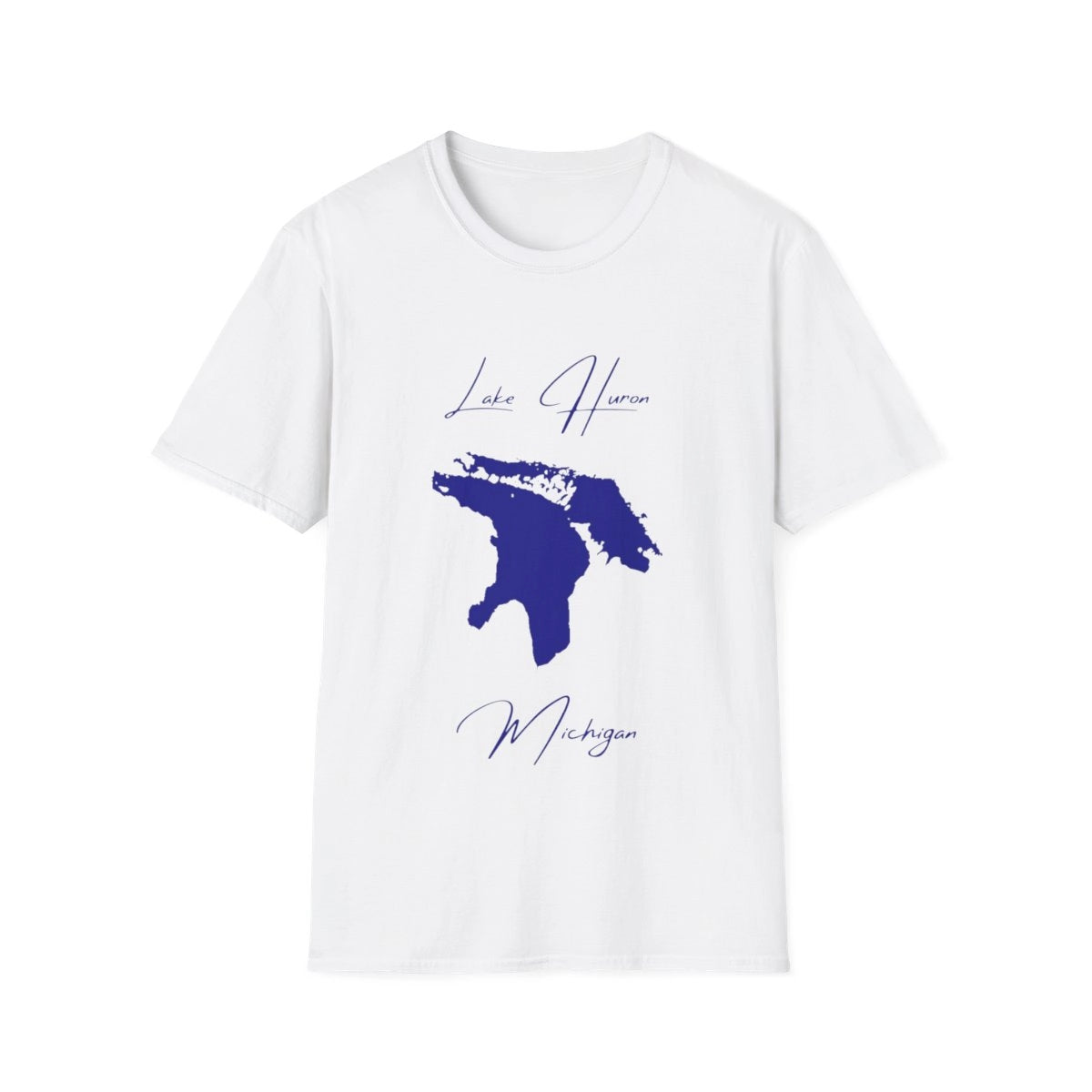 Michigan  Lake  Huron  T-shirt  front  position  view  from  front  white.webp