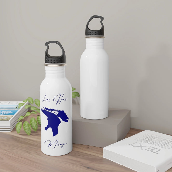 Michigan  Lake  Huron  Water  bottle  other  position  view  from  context-2  white.webp