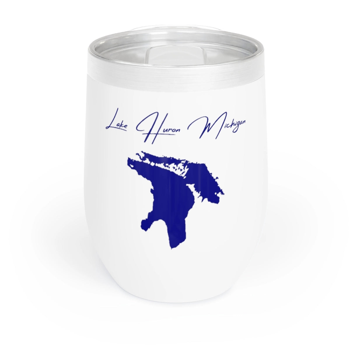 Michigan  Lake  Huron  Wine  Tumbler  front  position  view  from  front  white.webp