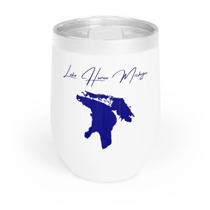 Michigan  Lake  Huron  Wine  Tumbler  front  position  view  from  front  white.webp