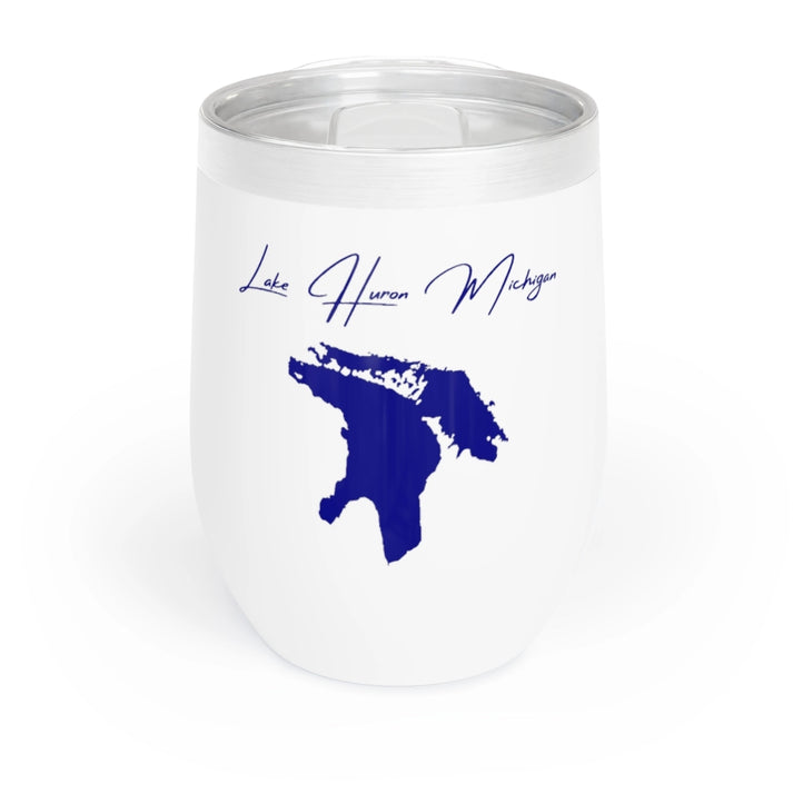 Michigan  Lake  Huron  Wine  Tumbler  front  position  view  from  front  white.webp