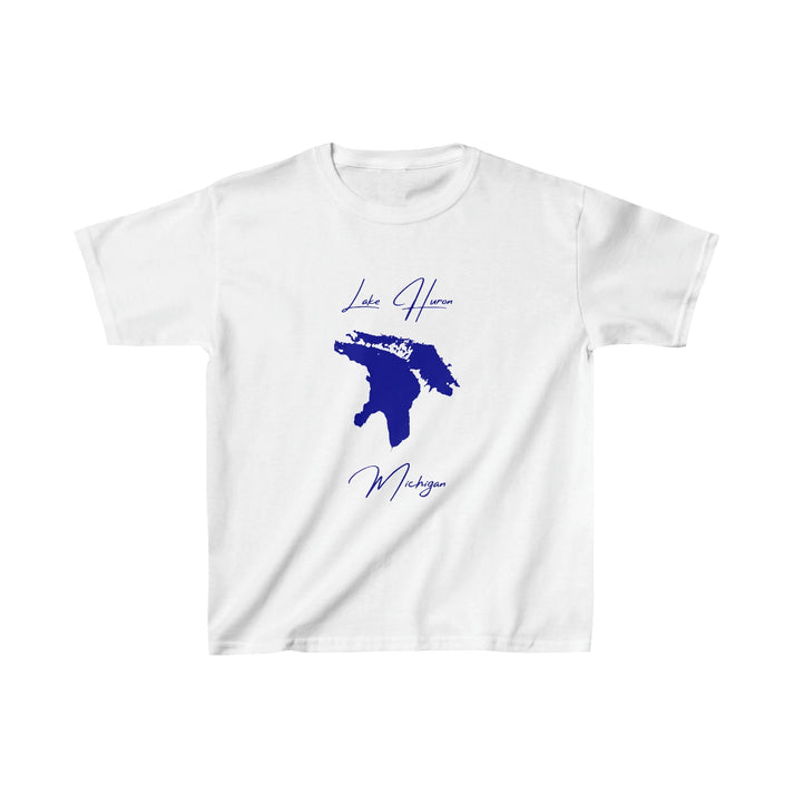 Michigan  Lake  Huron  Youth  T-shirt  front  position  view  from  front  white.webp
