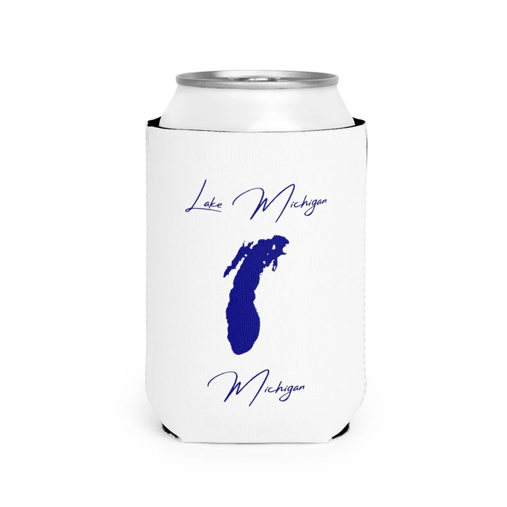 Michigan  Lake  Michigan  Can  Koozie  front  position  view  from  front-2  white.webp