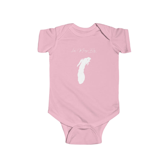 Michigan  Lake  Michigan  Onesie  front  position  view  from  front  pink.webp
