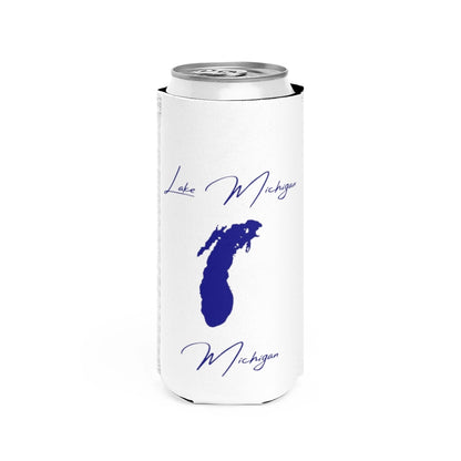 Michigan  Lake  Michigan  Slim  Can  Koozie  front  position  view  from  front  white.webp