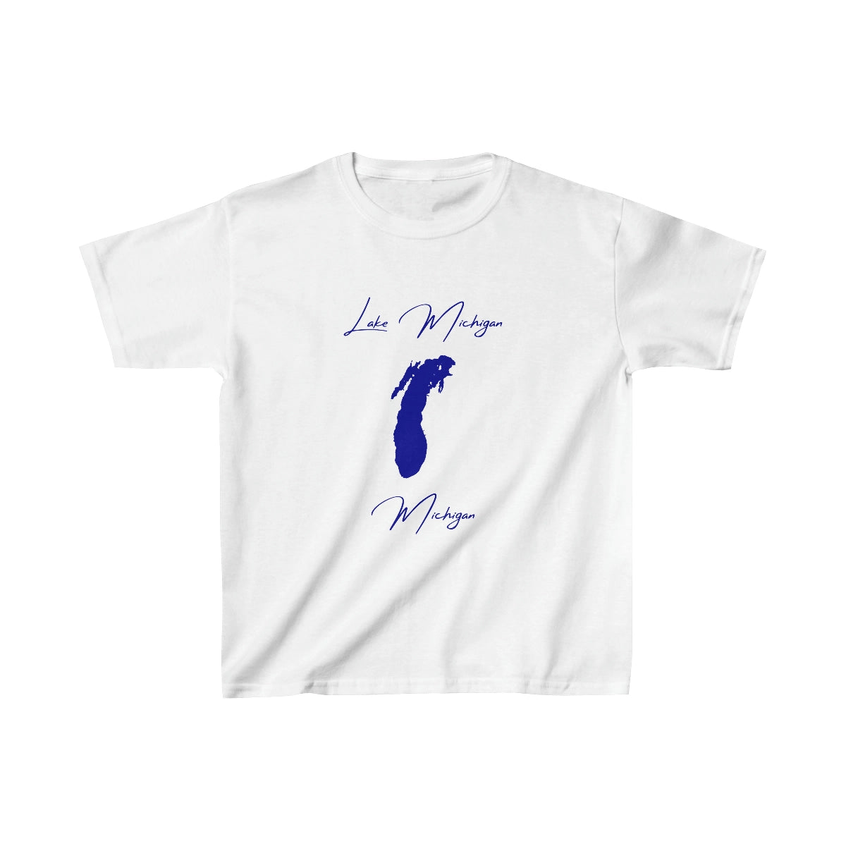 Michigan  Lake  Michigan  Youth  T-shirt  front  position  view  from  front  white.webp