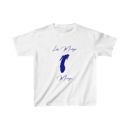 Michigan  Lake  Michigan  Youth  T-shirt  front  position  view  from  front  white.webp