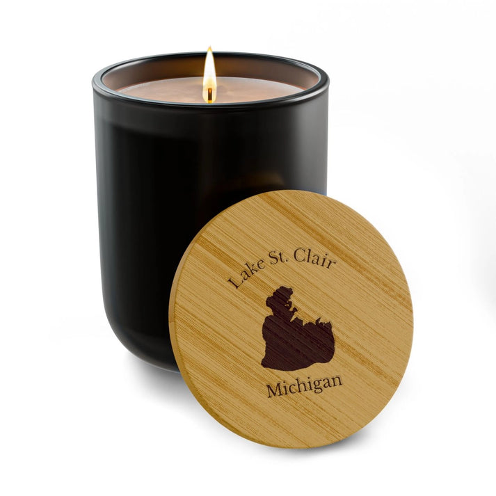 Michigan  Lake  St.  Clair  Engraved  Candle  other  position  view  from  front  true  noir  (matte).webp