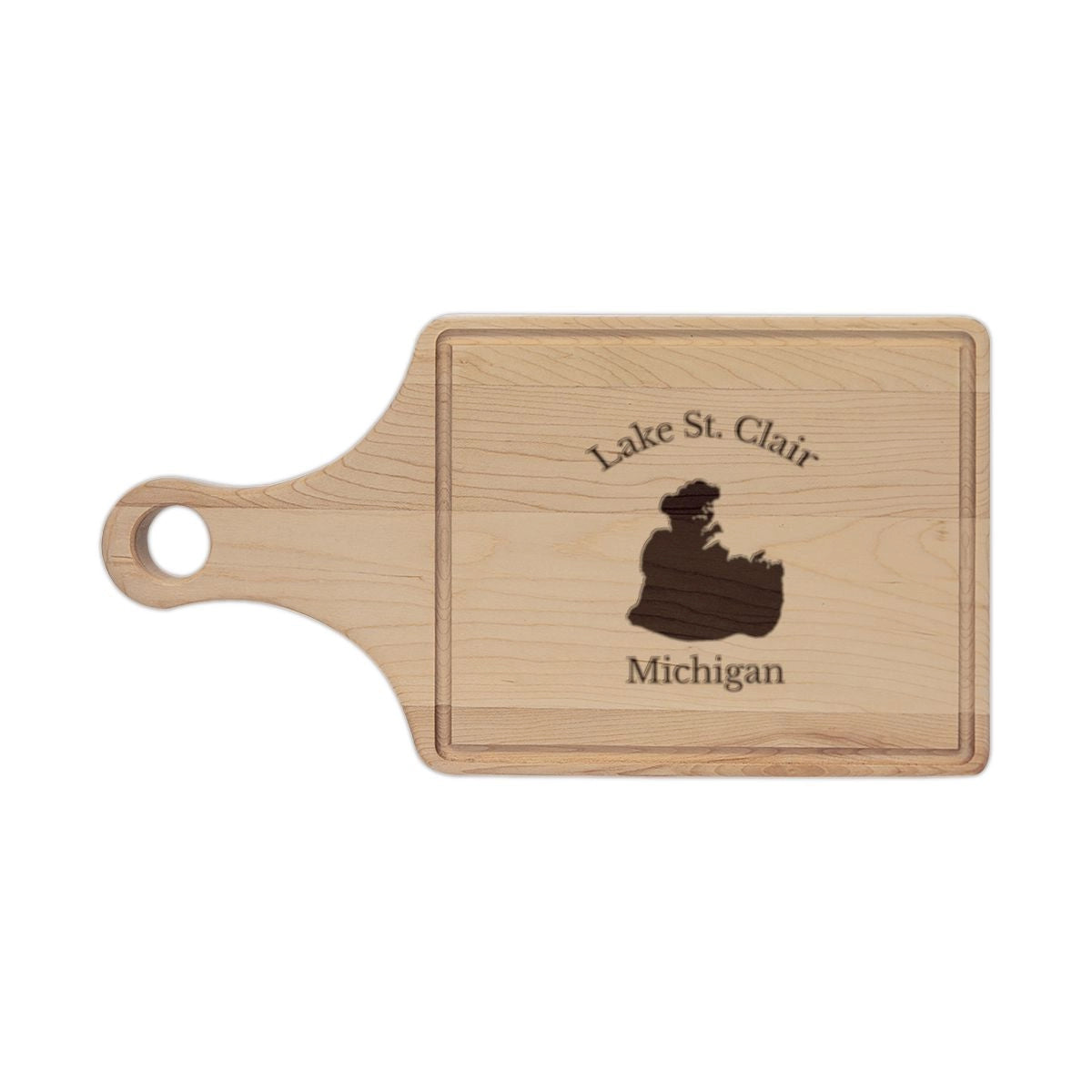 Michigan  Lake  St.  Clair  Engraved  Cutting  Board  front  position  view  from  front  maple.webp