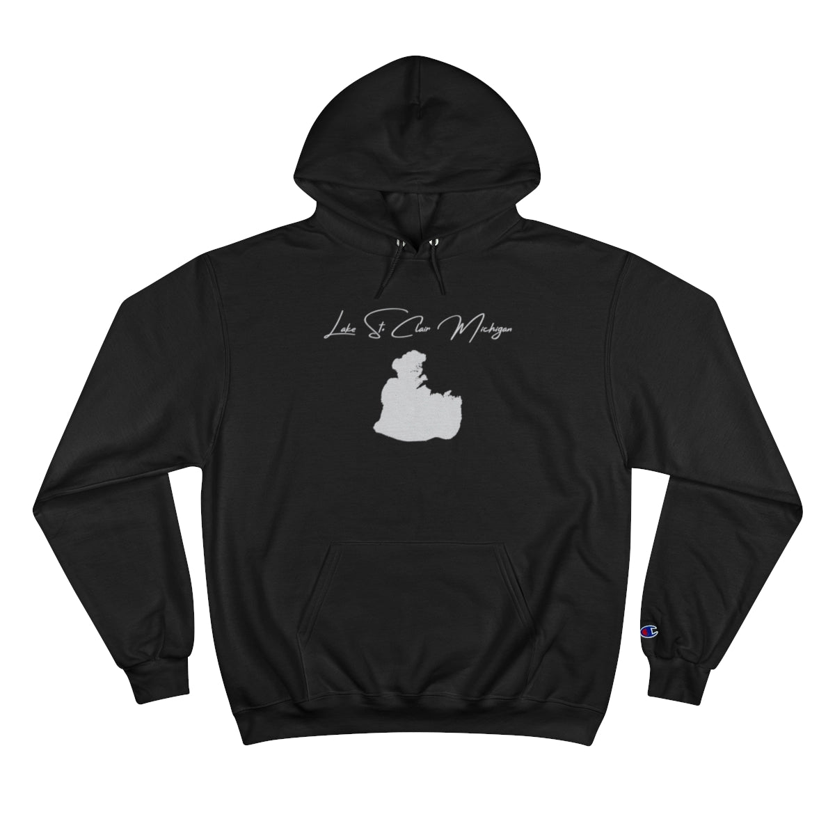 Michigan  Lake  St.  Clair  Hoodie  front  position  view  from  front  black.webp