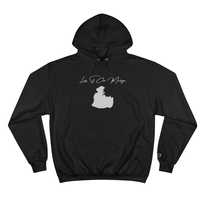 Michigan  Lake  St.  Clair  Hoodie  front  position  view  from  front  black.webp