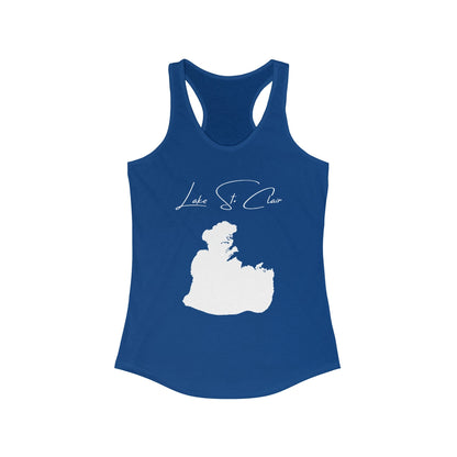 Michigan  Lake  St.  Clair  Racerback-Tank  front  position  view  from  front  solid  royal.webp