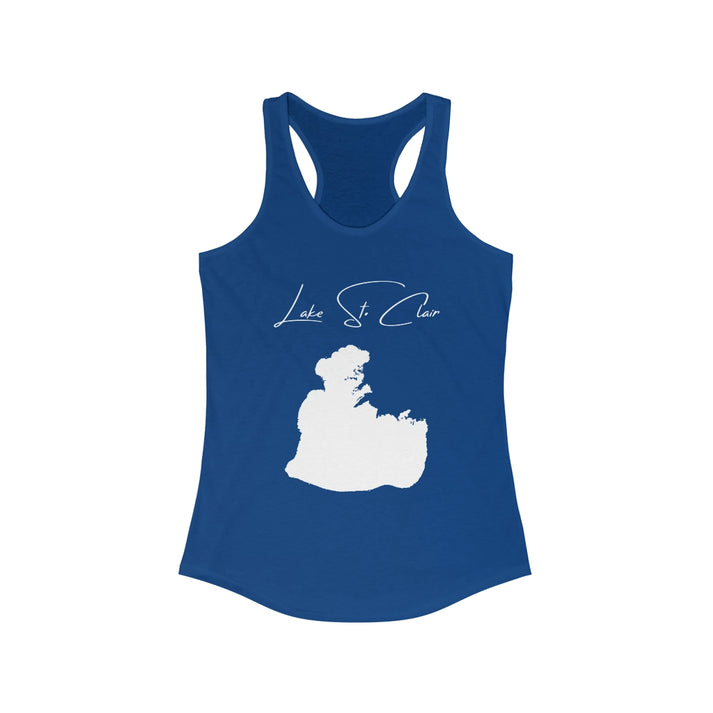 Michigan  Lake  St.  Clair  Racerback-Tank  front  position  view  from  front  solid  royal.webp