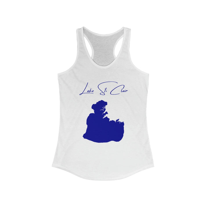Michigan  Lake  St.  Clair  Racerback-Tank  front  position  view  from  front  solid  white.webp