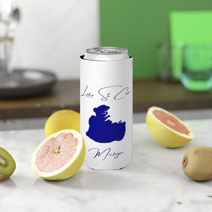 Michigan  Lake  St.  Clair  Slim  Can  Koozie  front  position  view  from  context-2  white.webp