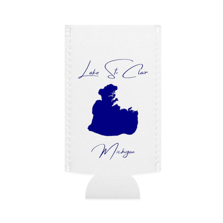 Michigan  Lake  St.  Clair  Slim  Can  Koozie  front  position  view  from  flat-front  white.webp