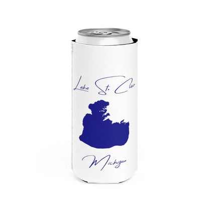 Michigan  Lake  St.  Clair  Slim  Can  Koozie  front  position  view  from  front  white.webp